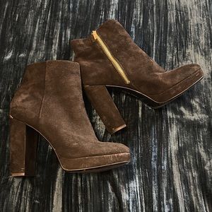 Calvin Klein black suede booties